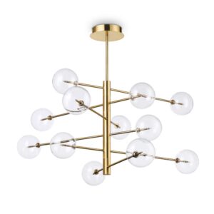 Полилей Ideal Lux Equinoxe SP12 200125 - месингово покритие и прозрачно стъкло