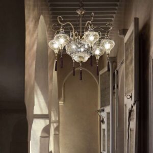 Ideal Lux Harem SP9 116006 - полилей в коридор Полилеят Ideal Lux Harem SP9 116006 с девет фасунги E27, монтиран в коридор