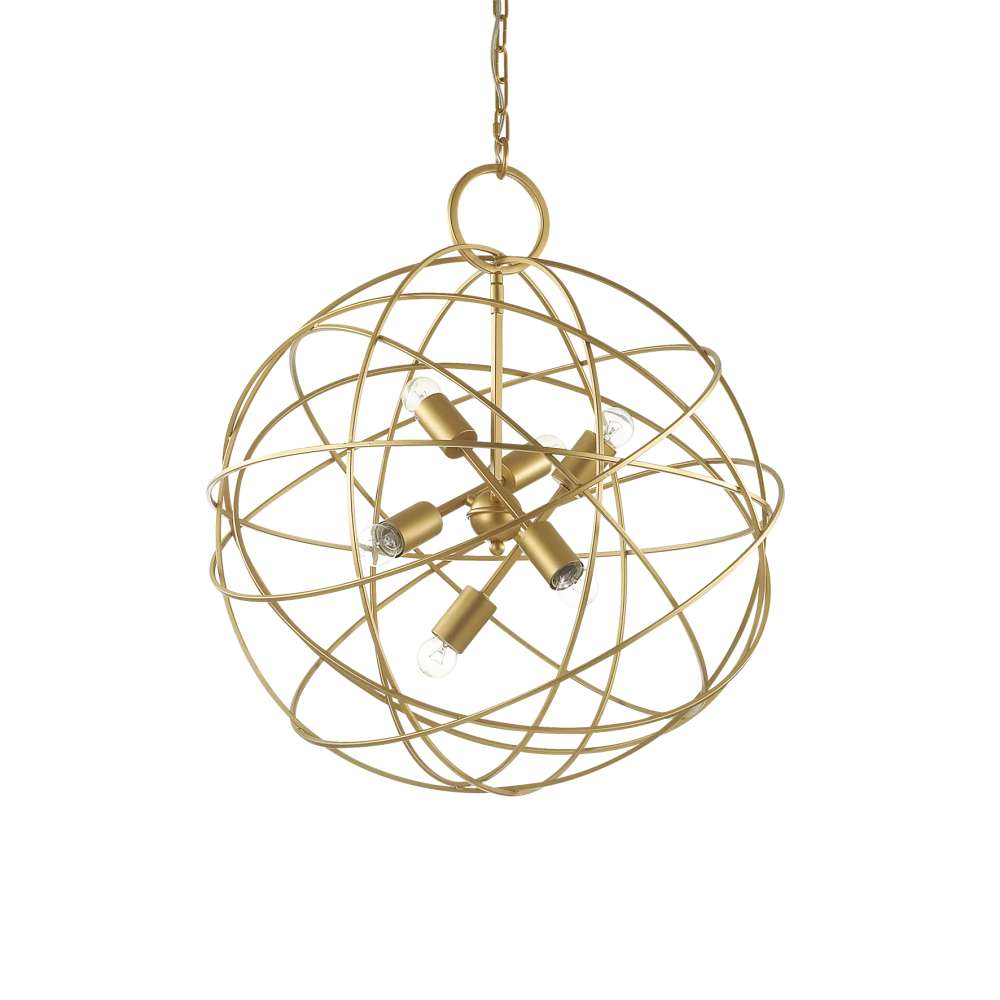 Златист полилей Ideal Lux Konse SP6 156026 - общ изглед