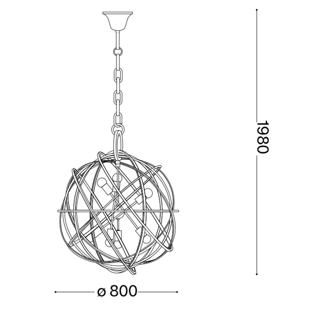 Схема с размери в милиметри на полилей Ideal Lux Konse SP7 156033