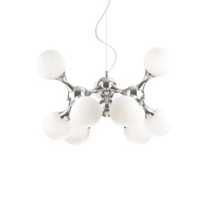 Полилей Ideal Lux Nodi SP09 082059 - хромирано тяло и бели стъклени сфери