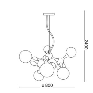 Схема с размери на полилей Ideal Lux Nodi SP09 241036