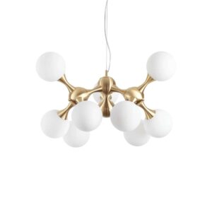 Полилей Ideal Lux Nodi SP09 241036 - месингово тяло и бели стъклени сфери