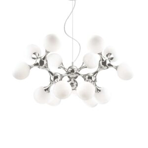 Полилей Ideal Lux Nodi SP15 082073 - хромирано тяло и бели стъклени сфери