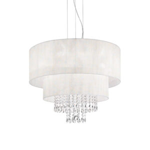 Полилей Ideal Lux Opera SP6 068299 с бял абажур и хромирано тяло