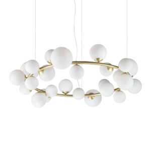Ideal Lux Perlage SP25 363370 - полилей с бяло матирано стъкло и метал в цвят месинг, общ изглед