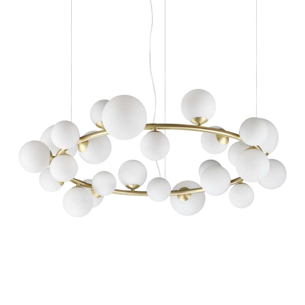 Ideal Lux Perlage SP25 363370 - полилей с бяло матирано стъкло и метал в цвят месинг, общ изглед