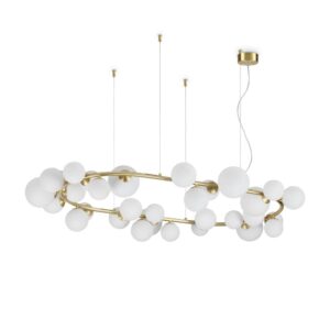 Ideal Lux Perlage SP30 296746 - полилей с бяло матирано стъкло и метал в цвят месинг, общ изглед