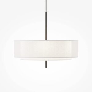 Полилей Maytoni Bergamo MOD613PL-05W1 с черно метално тяло и бял полупрозрачен текстилен абажур от органза