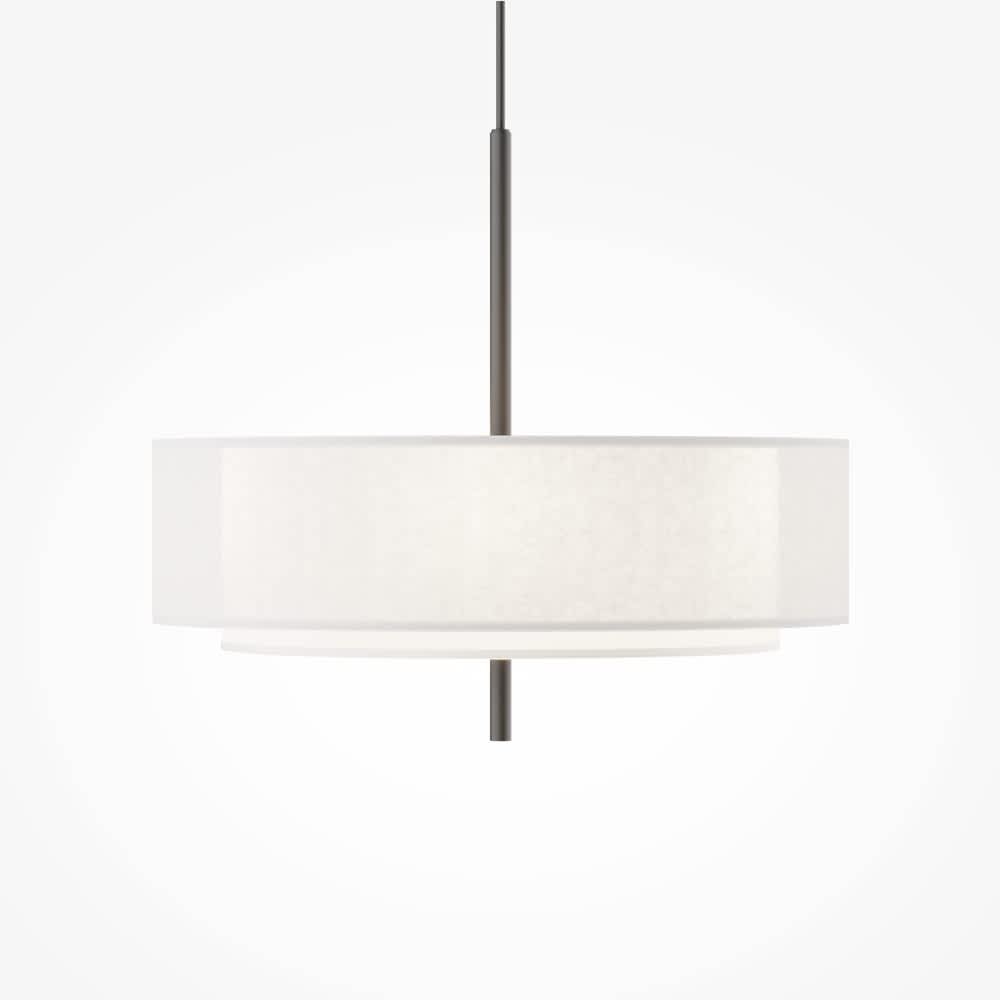 Полилей Maytoni Bergamo MOD613PL-05W1 с черно метално тяло и бял полупрозрачен текстилен абажур от органза