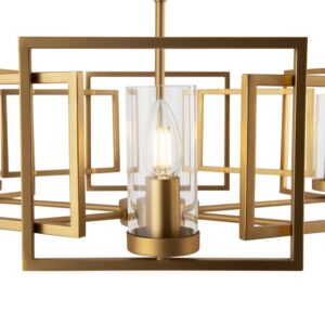 Maytoni Bowi H009PL-06G - детайл на металните рамки и стъкления абажур
