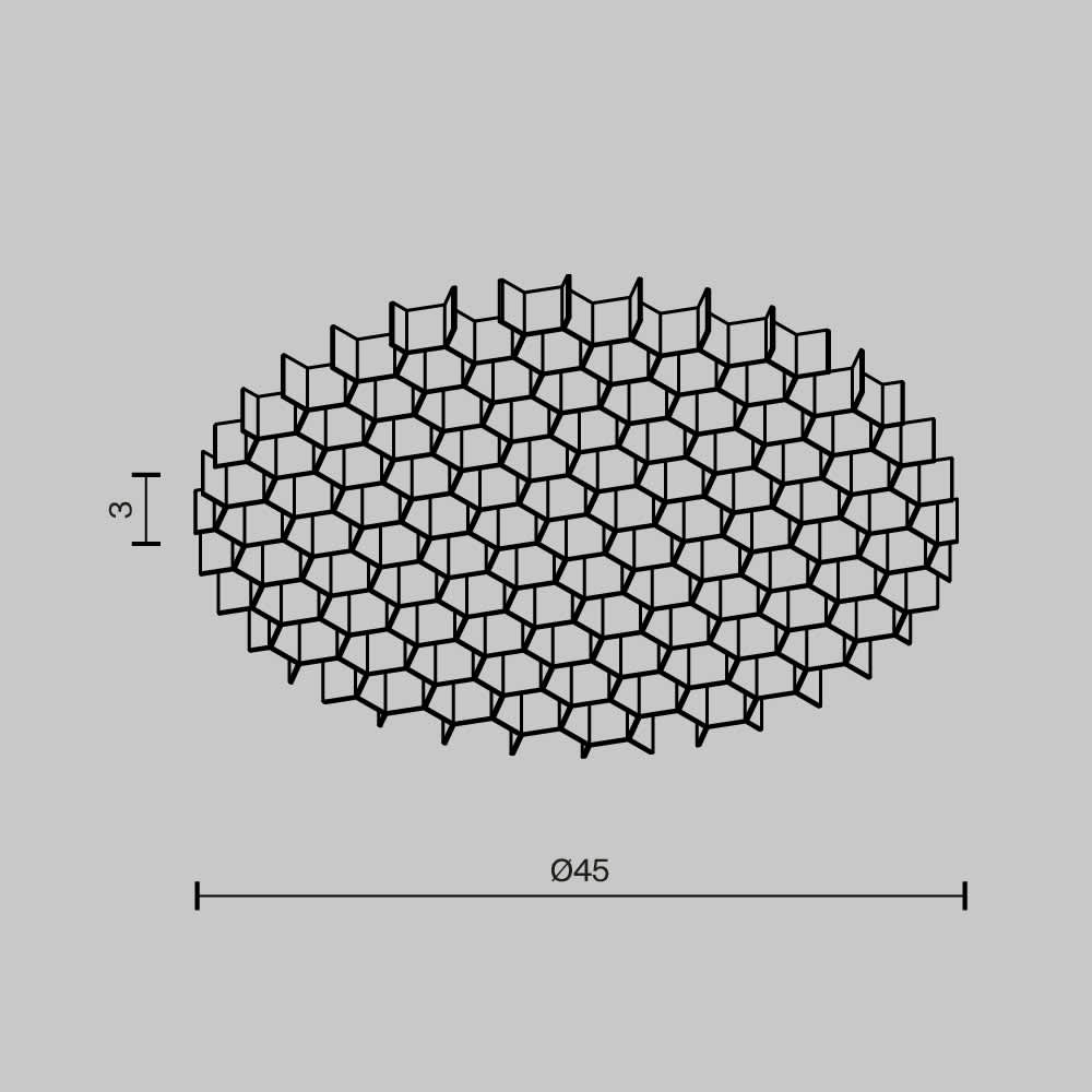 Противозаслепяваща решетка Maytoni Artisan HoneyComb-D45 Ø4,5 см черна - схема с размери