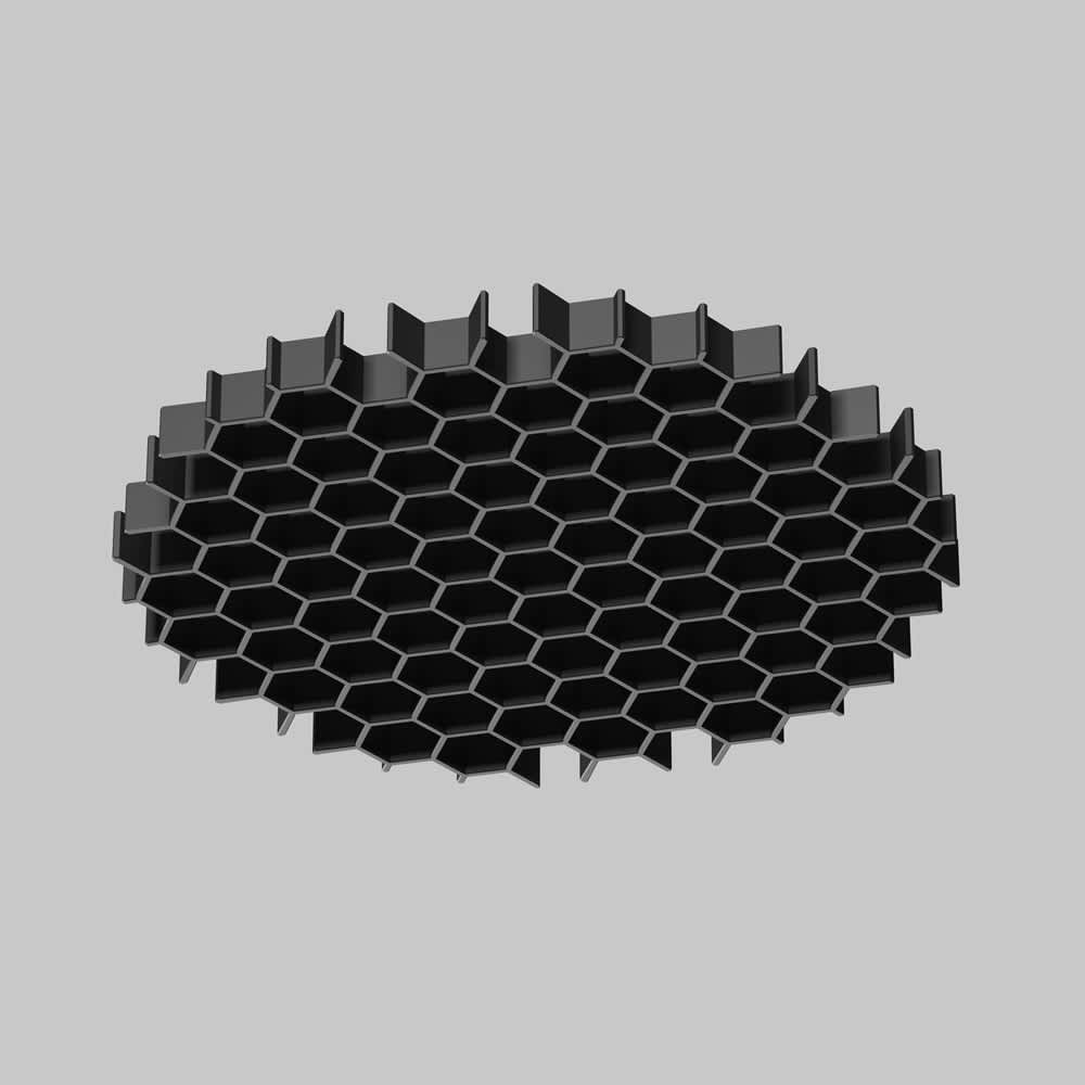 Противозаслепяваща решетка Maytoni Artisan HoneyComb-D45 Ø4,5 см черна - общ изглед на противозаслепяващата решетка