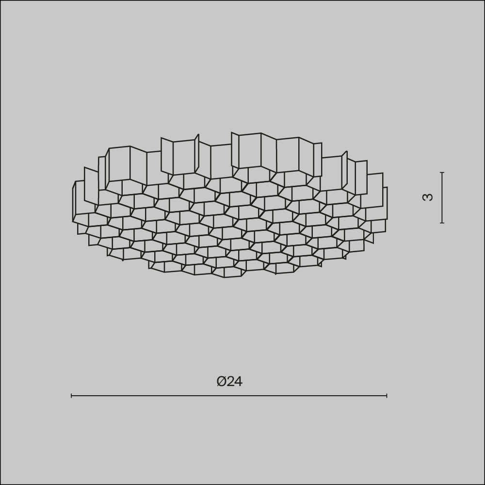 Противозаслепяваща решетка Maytoni Focus T HoneyComb-D24 Ø2,4 см черна - схема с размери