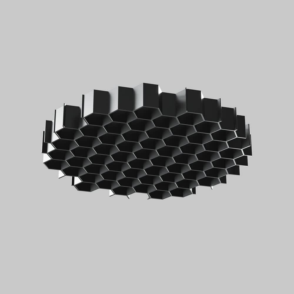 Противозаслепяваща решетка Maytoni Focus T HoneyComb-D24 Ø2,4 см черна - общ изглед на противозаслепяващата решетка