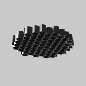 Противозаслепяваща решетка Maytoni HoneyComb-D26 Ø2,6 см черна - общ изглед на противозаслепяващата решетка