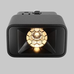 Магнитен LED модул Maytoni Points S TR100-2-2W3K-S-B, черен, детайл на оптиката с решетка HoneyComb