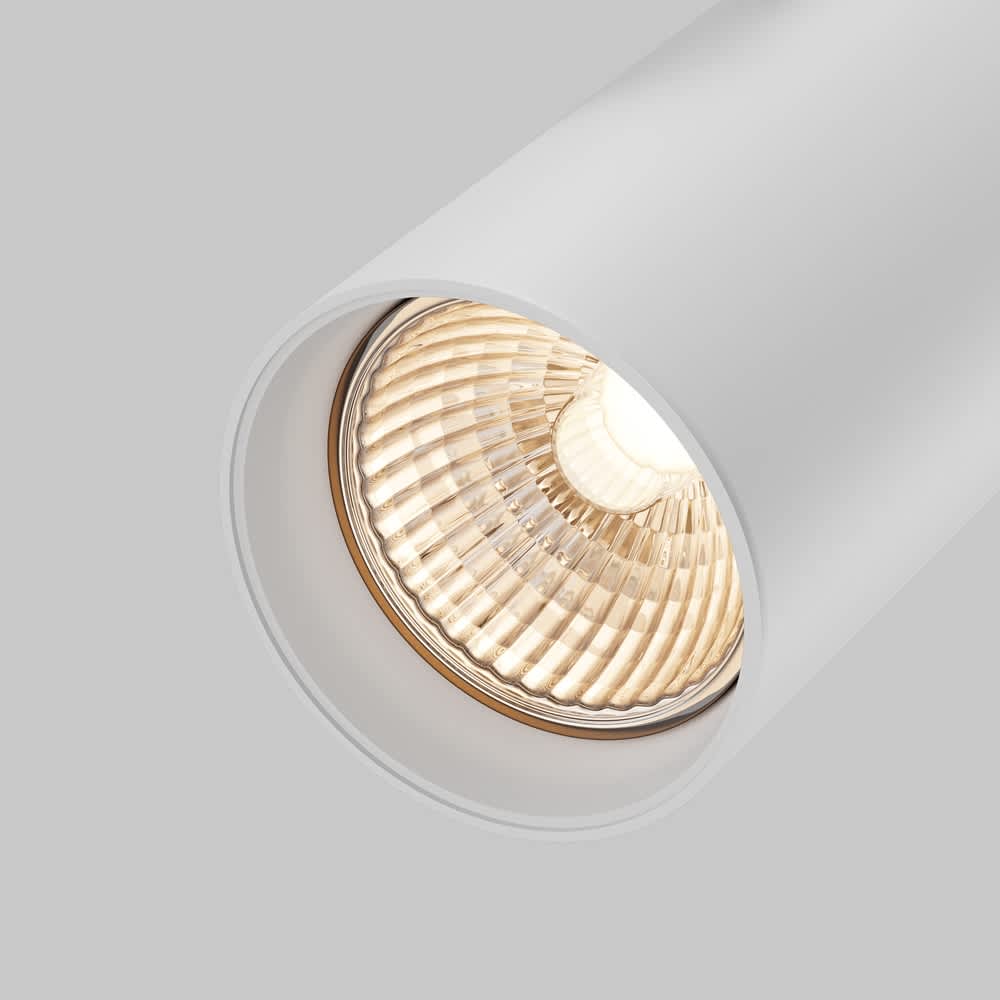 LED релсов прожектор за Trinity Maytoni Vuoro Pro TR251-30W2.7-5K-W, бял, детайл на оптиката на модела 30W