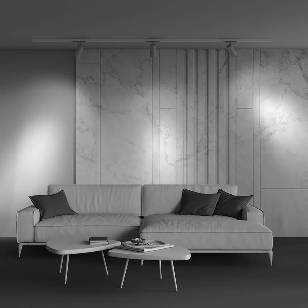 LED релсов прожектор за Trinity Maytoni Vuoro Pro TR251-30W2.7-5K-W, бял, интериор с бели прожектори Vuoro Pro 30W