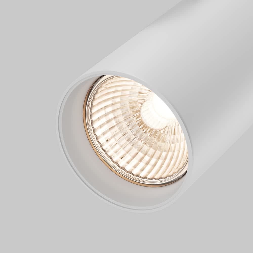 LED релсов прожектор за Trinity Maytoni Vuoro Pro TR251-40W2.7-5K-W, бял, детайл на оптиката на модела 40W