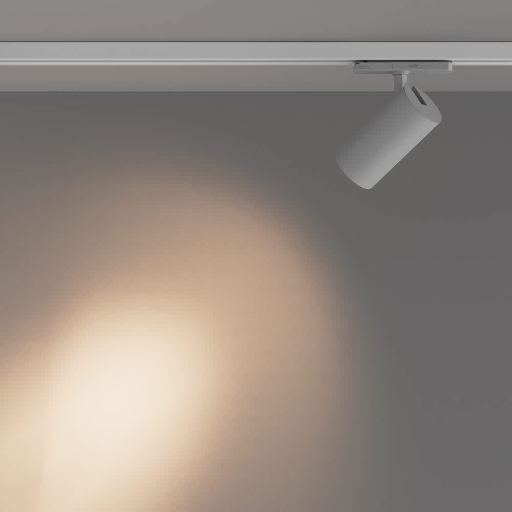 LED релсов прожектор за Trinity Maytoni Vuoro Pro TR251-40W2.7-5K-W, бял, студиен изглед на насочената светлина