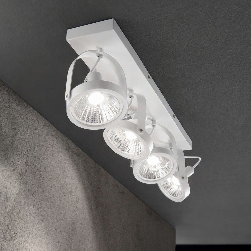 Ideal Lux Glim PL4 200217 - четирите светещи глави, монтирани на таван