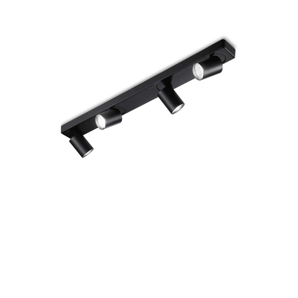 Спот лампа Ideal Lux Rudy PL4 Round 229072 в черен цвят на бял фон