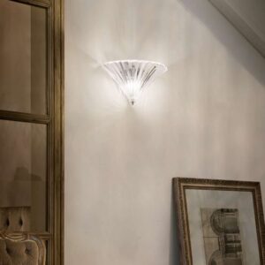 Ideal Lux Santa 087368 - прозрачен стъклен аплик Santa AP1 Big върху светла стена до картина