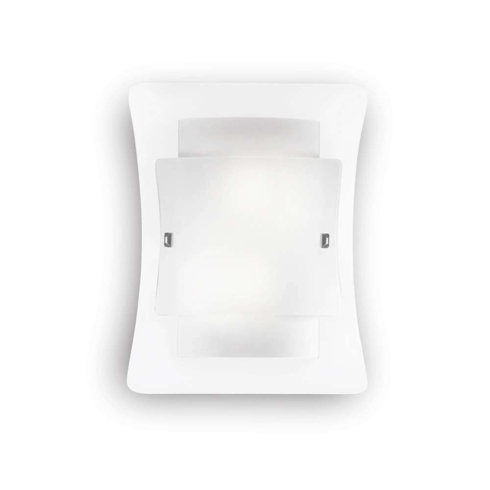 Стъклен аплик Ideal Lux Triplo AP2 026480 2хE27 бял - основен изглед