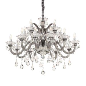 Стъклен полилей Ideal Lux Colossal SP15 081526 15хE14 Ø95 см сив - основен изглед