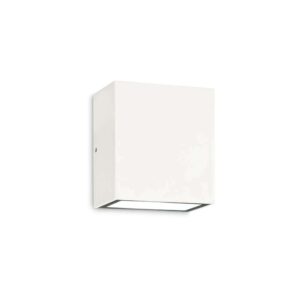 Фасаден LED аплик Ideal Lux Argo AP2 268309 с алуминиево тяло в цвят бял на бял фон