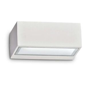 Ideal Lux Twin AP1 115351 - алуминиев фасаден аплик с бяло покритие и видим долен стъклен дифузер