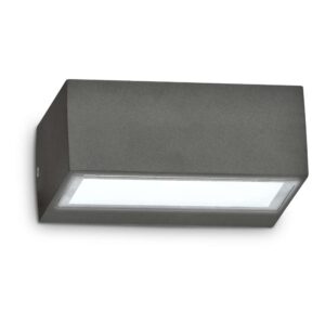 Ideal Lux Twin AP1 115368 - алуминиев фасаден аплик с покритие в цвят антрацит и видим долен стъклен дифузер
