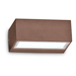 Ideal Lux Twin AP1 213330 - алуминиев фасаден аплик с кафяво покритие и видим долен стъклен дифузер