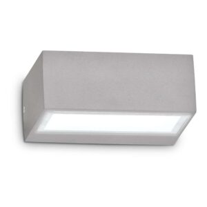 Ideal Lux Twin AP1 326979 - алуминиев фасаден аплик с сиво покритие и видим долен стъклен дифузер