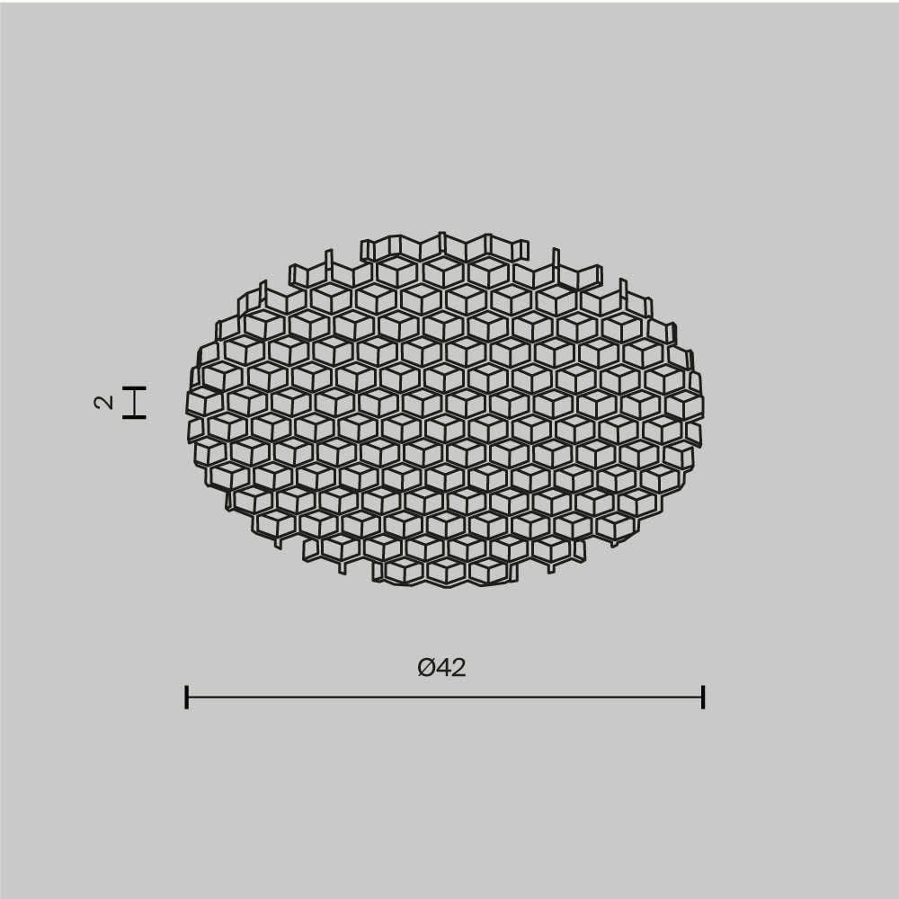 Черен филтър против заслепяване Maytoni Dip HoneyComb001-D41.5, схема с размери